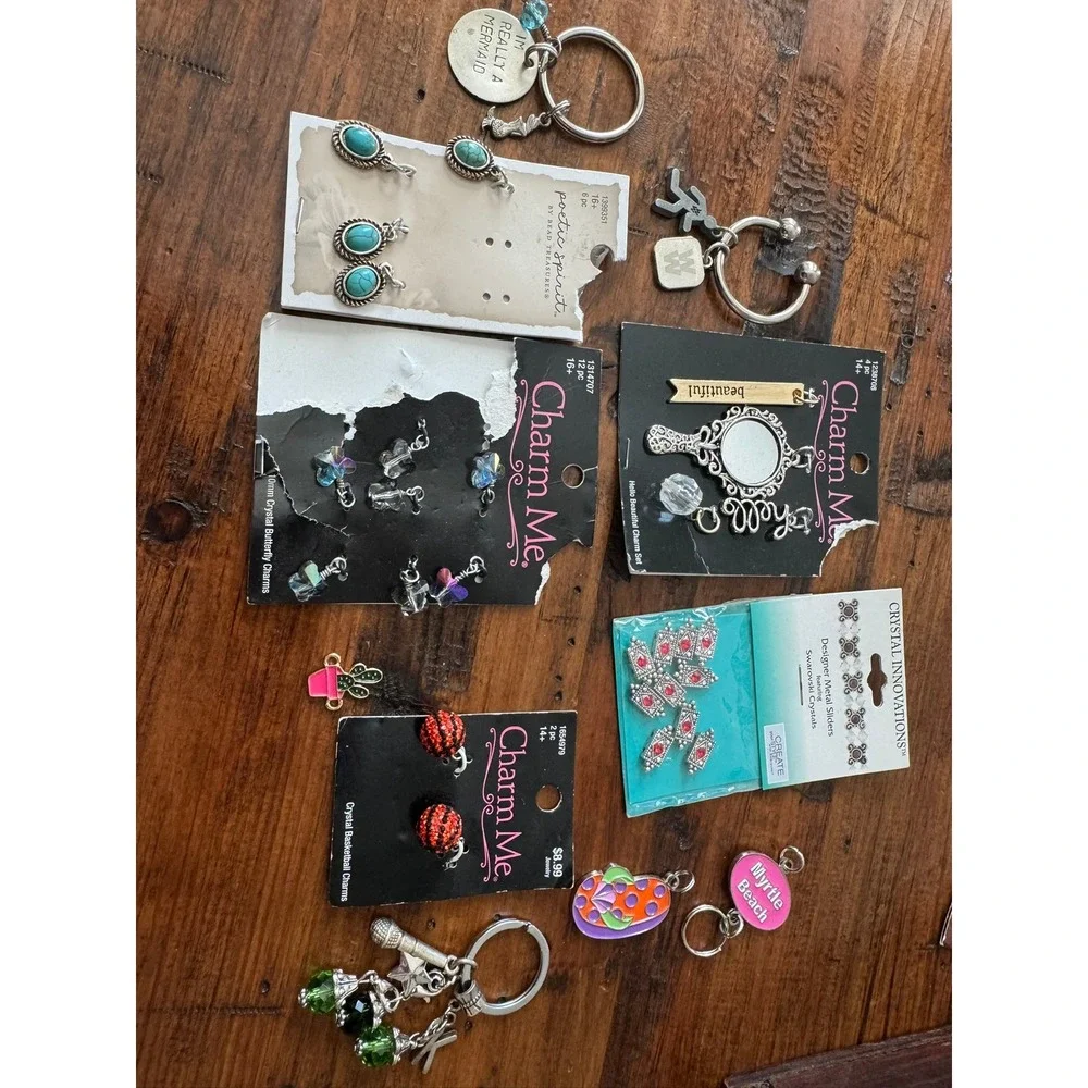 Charm Me‎ Swarovski Crystal Jewelry Making Charms and Keychain Bundle Lot